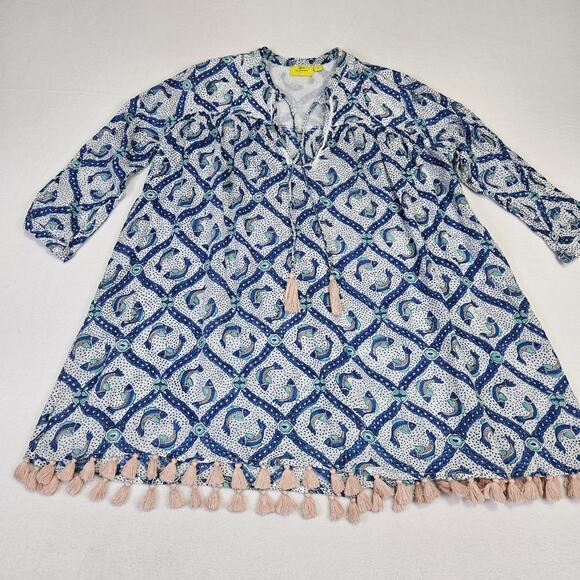 Roller Rabbit Women S Djerba Mabuel Serafina Tunic Coverup Mini Dress Resortwear - Picture 2 of 12